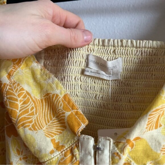 Urban Outfitters UO Sz M NWT Yellow Floral Cotton Mini Dress - Picture 5 of 11